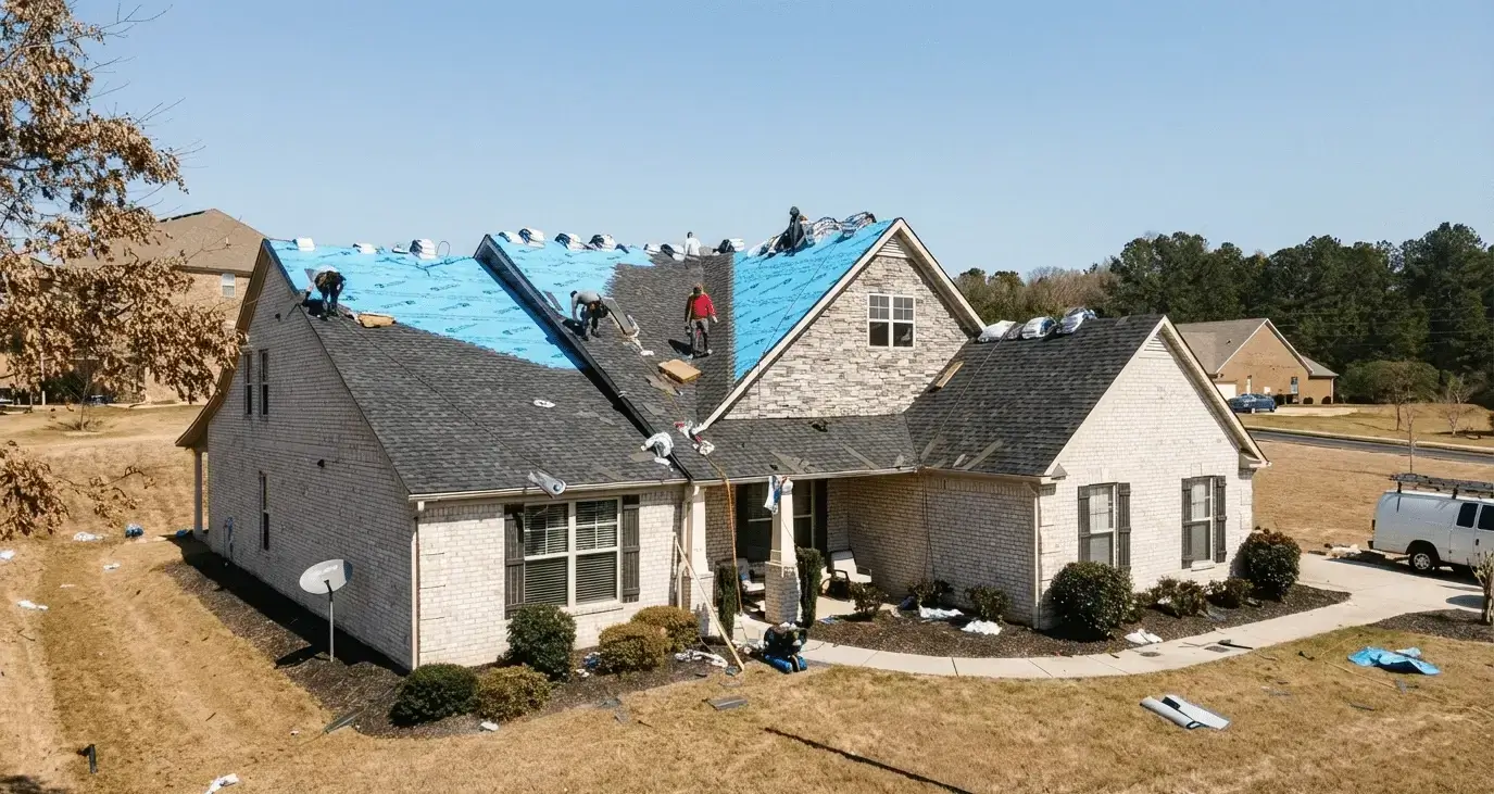 Premium residential shingle roof replacement by GIP Restoration in Atlanta Georgia